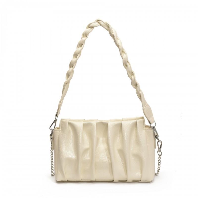 

Niche High-end Pleated Cloud Bag Women Simple All-matching Commuting Square Atmospheric Texture Underarm Shoulder 15x6x15cm покинуть белый