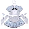 Paletă Lirică Piatră Clară Cosplay Halloween Idol Tweed Maid Rochie Albastră,