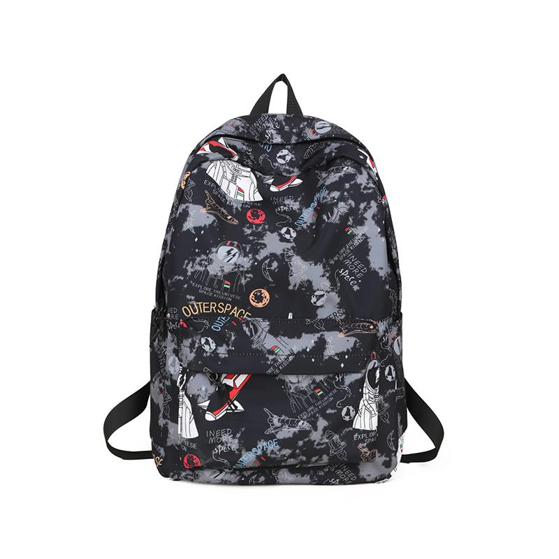 

Мужской рюкзак с принтом граффити, женский школьный рюкзак большой емкости для учащихся средней школы чёрный