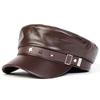 Military Buckle Star Leather PU Faux Neutral Gender Women  Men For Hats Flat Top Baseball Caps Outdoor Sports Cadet Sunscreen