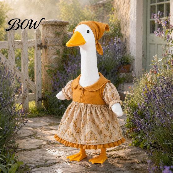 Outdoor-Gans-Kostüm Thanksgiving-Veranda-Outfit, Herbstkleid mit Kopftuch Kostüme für 23-Zoll-Statue, Gartenhof-Dekoration Rasen