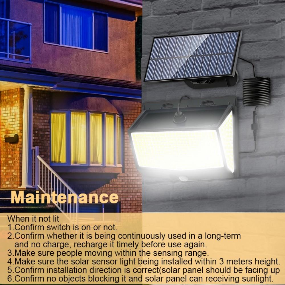 Solar Light Outdoor Motion Sensor Solar 368/468 LED Lights Waterproof With 3 Lighting Modes Solar Powered Wall Lights For Garden