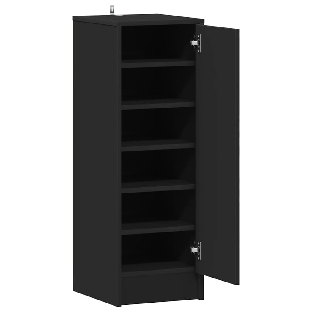 Vidaxl Szafka Na Buty, Czarna, 32X35X92 Cm, Materiał Drewnopochodny