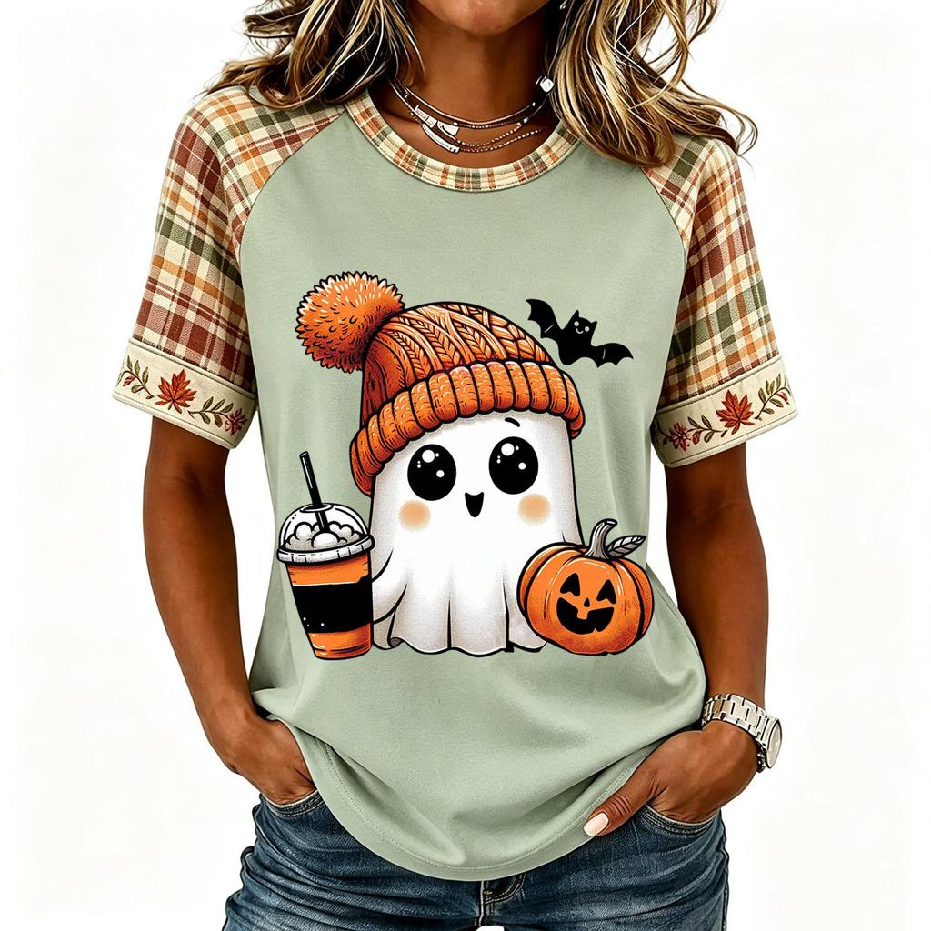Women's Short Sleeve Raglan T-Shirt Round Neck Letter Print Casual Tee