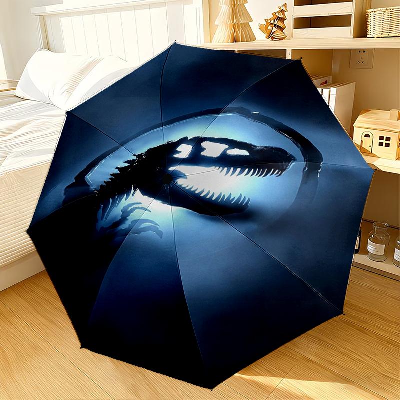 Dinosaur Moonlit Adventure Umbrella 8-Frame for Travel, camping, Casual Lightweight Portable Umbrella, Essential for every family Holidays Gift