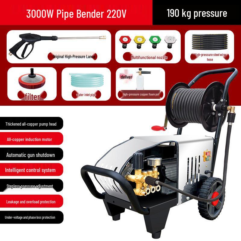 High-Power 220V/380V Commercial Car Wash Machine with Hose Reel for Shop or Farm