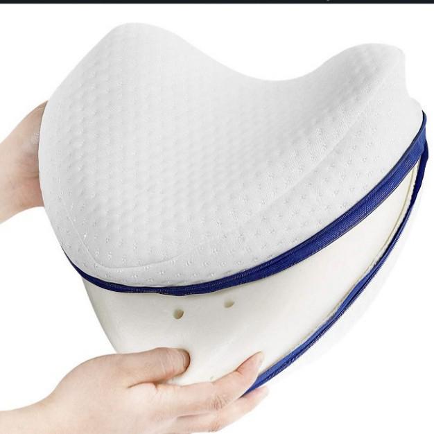 

Пограничная подушка для коленей из пены с эффектом памяти - Эргономичная, дышащая, поддержка для ног в форме яблока для спящих на боку 25x24x14 cm