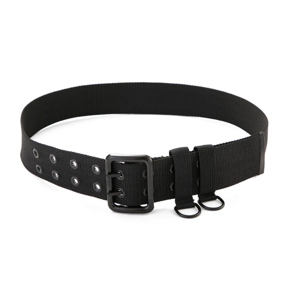 Leisure 5cm Men's Training Belt Double Needle Buckle Multifunctional Nylon Braided Belt Adjustable Outdoor Waist Bands