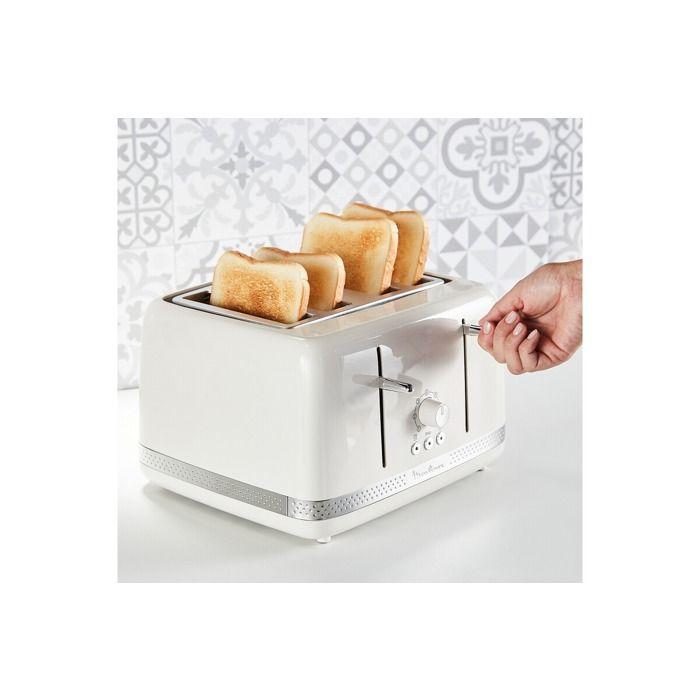 Grille-pain - moulinex - lt305a10 - 4 tranches - 1700w - ivoire