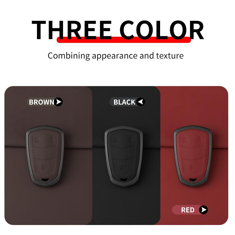 3 4 5 6 Buttons Metal Car Key Case Cover For Cadillac 2015-2019 Escalade ATS CTS CT6 XTS XT5 SRX Protector Keychain Accessories