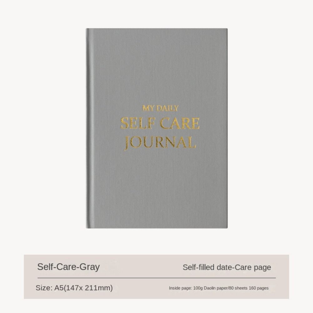 English Version Five-minute Journal A5 Cloth Cover Notebook Happy Notebook  School Stationery