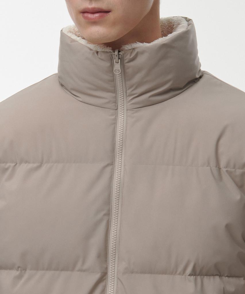 Musinsa Standard Daily Puffer Reversible Fleece Short Padded Jacket [Dusty Beige/Cream]