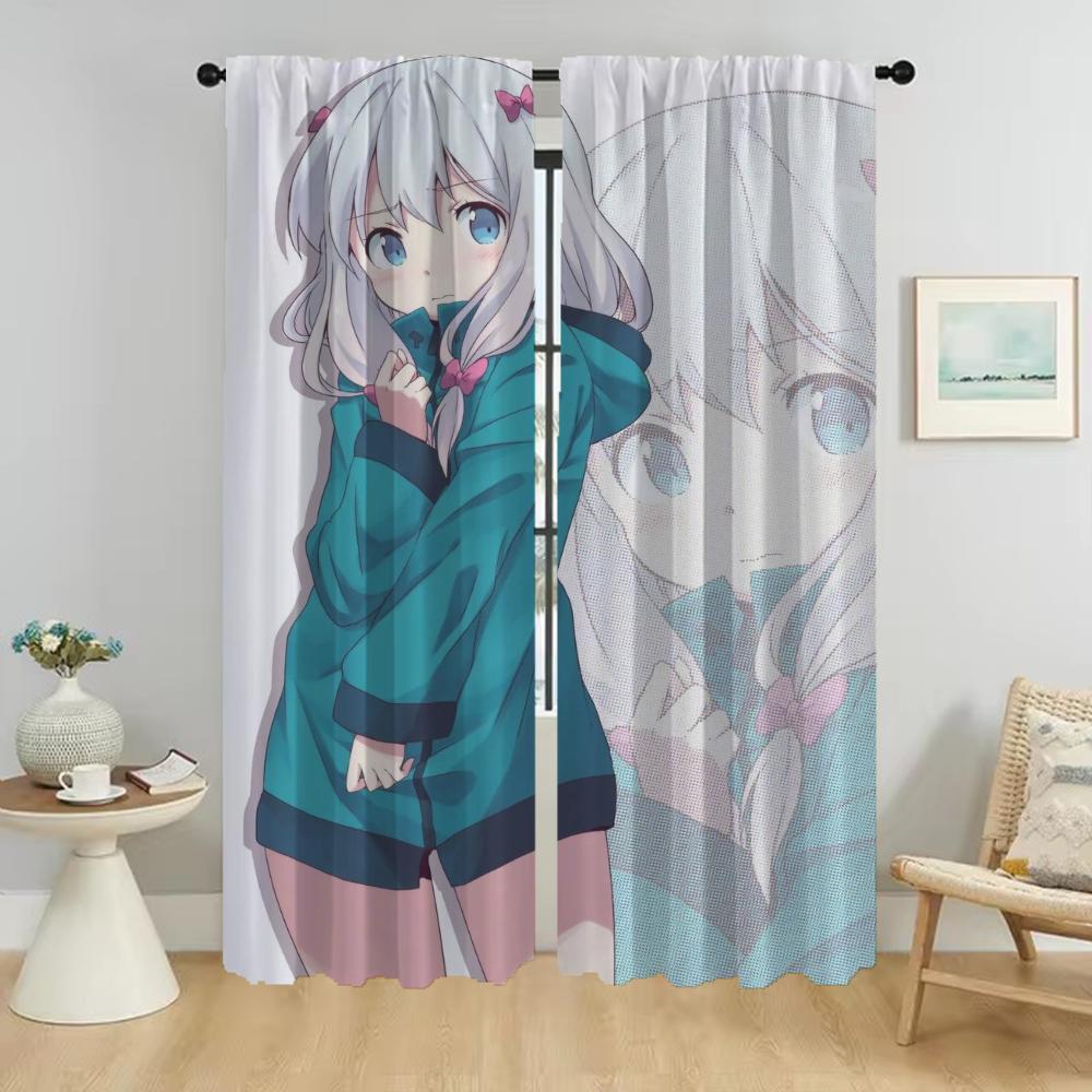 Eromanga Sensei Elegant Room Curtains 2 Pieces Shades Blackout Curtain Modern Living Room Curtains for Camera Tulle for Bedroom