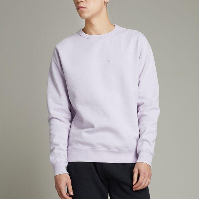 Converse Sweatshirts Men's Light Purple Crew Neck Thickened Regular 10021636-A04