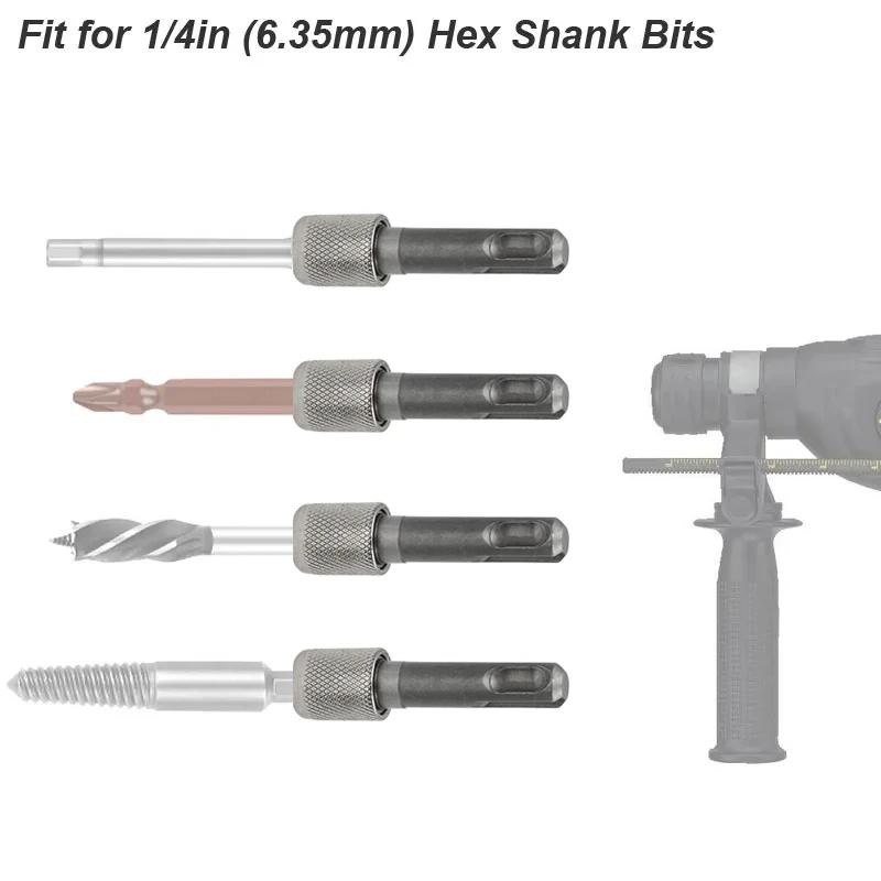 SDS Plus Convert To 1/4 Hex Shank Adapter Hexagonal Converter Electric Hammer Power Screwdriver Bit Holder Socket Impact Driver