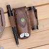 TOURBON Holder Belt Tool Pouch Leather Flashlight Pliers Storage Bag Multi-Tool Multi-Function