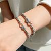 1 Set Elegant Mother And Child Beaded Bracelet Pink And Silver Optional Wristband For Family Bonding