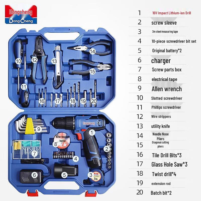 Dongcheng 16V Cordless Impact Drill/Screwdriver CN plug (adapter included)