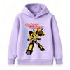 Kids Boys Girls Casual Pullover Hoodie, Cool Cartoon Mecha Robot Pattern Long Sleeve Hooded Sweatshirt, Comfortable Loose Top For Daily Wear And Outdo