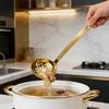 Stainless Steel Soup Ladle with Long Handle And Strainer 2-in-1 Kitchen Spoon for Serving And Filtering Easy To Store Hanging Hole Cooking Tools