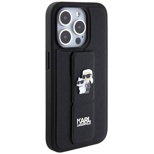 Karl Lagerfeld Klhcp13Lgsakcpk Iphone 13 Pro / 13 6.1 Czarny/Black Hardcase Gripstand Saffiano Karl&Choupette Pins