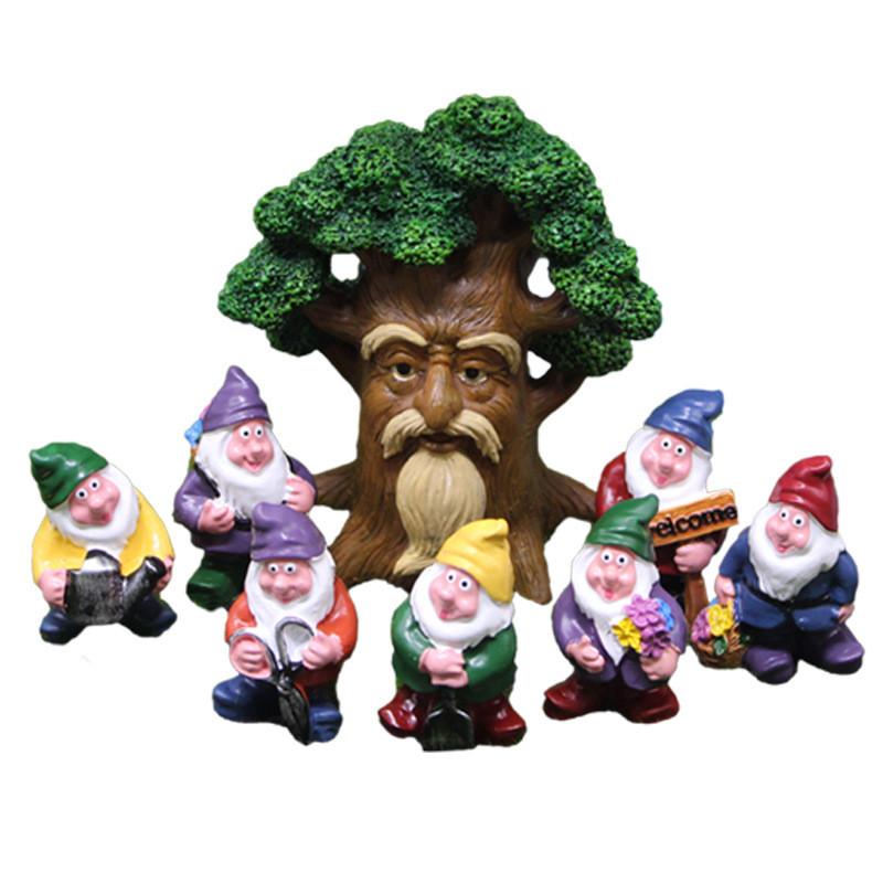 Miniature Dwarf Micro Landscape Resin Ornament With Fairy And Tree Design For Celebration
