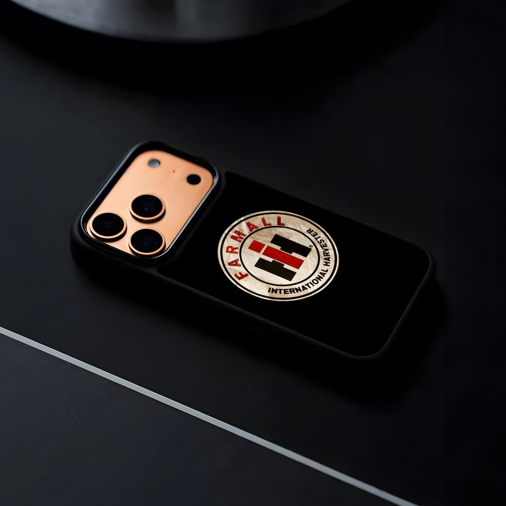 Case IH Tractor Logo Telefoonhoesje Voor IPhone 17 16 15 14 13 12 Pro Max Plus Zwart Frame Harde Schaal
