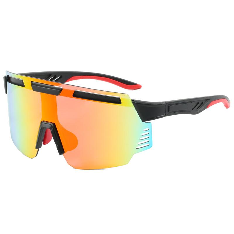 New Colorful Cycling Glasses For Men And Women Uv Sunglasses One-Piece Large Frame Outdoor Sports Sunglasses 6053