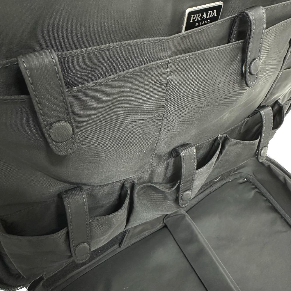 PRADA V147S triangle plate 2WAY Shoulder Bag Briefcase Business bag Nylon Black