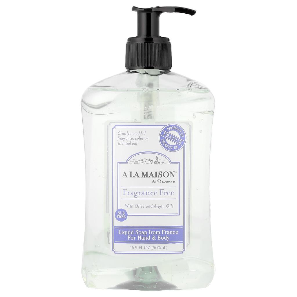 A La Maison de Provence, Liquid Soap, Hand and Body, Fragrance Free, 500 ml (16.9 fl oz)