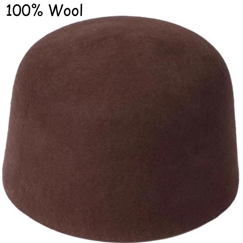 

Dubai Saudi Wool Prayer Cap Fedoras Hat Saudi Arabia Clothing Turkish Berets Women Retro Fashion Winter Pillbox Hat Muslim Caps 58-60cm кофейный