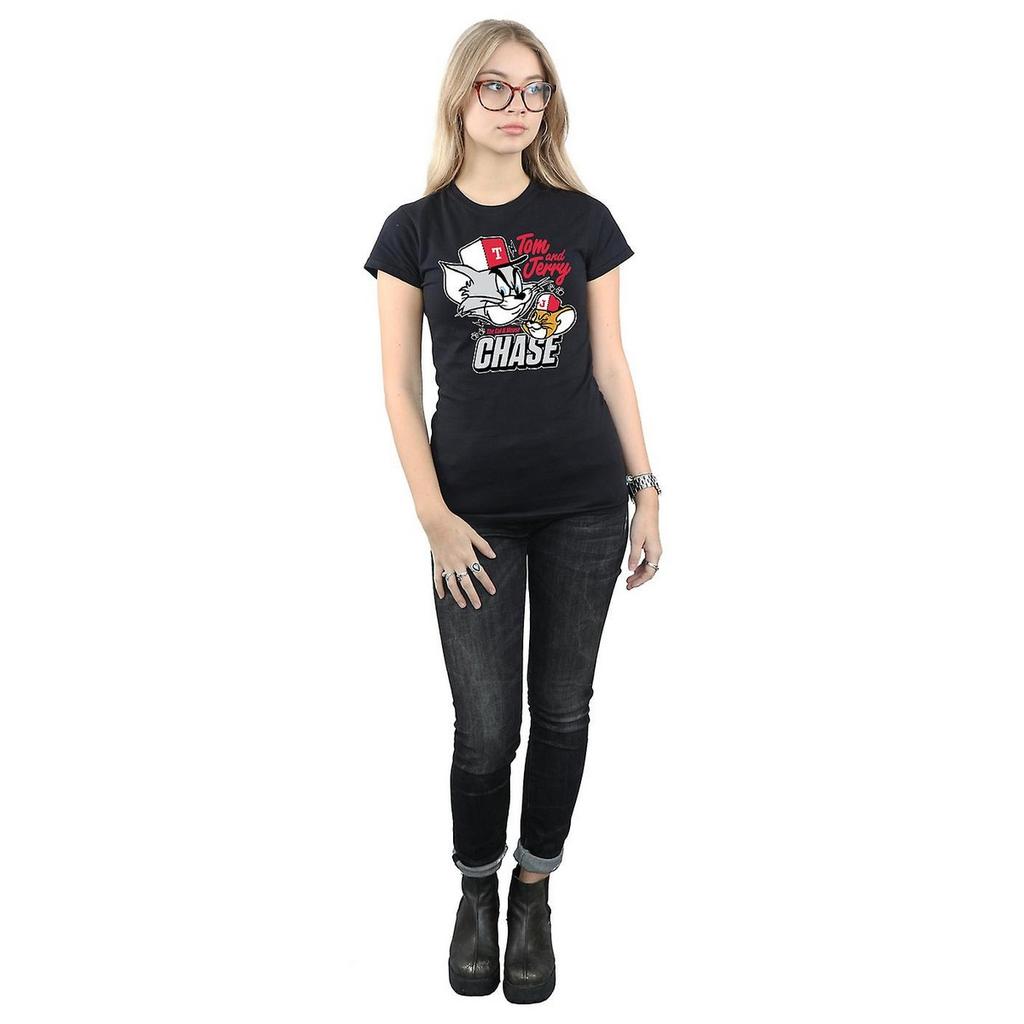 Tom and Jerry Damen/Damen Cat & Mouse Chase Baumwoll-T-Shirt