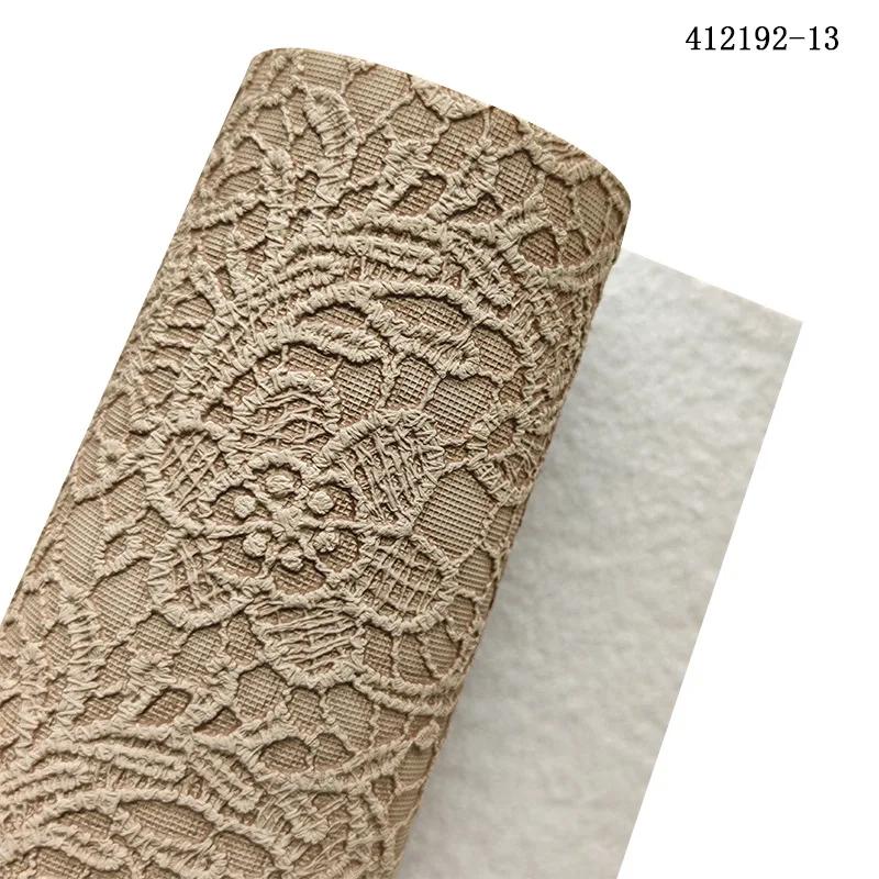 1 Yard Flower Textured Embossed Faux Leather Roll Synthetic Fabric for DIY Handmade Projects Leather Bows Jewlery Making