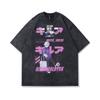 Harajuku Retro Animation Print Old Short-Sleeved T-Shirt Men And Women Street Hip-Hop Versatile Couple Half-Sleeved Tee Shirt
