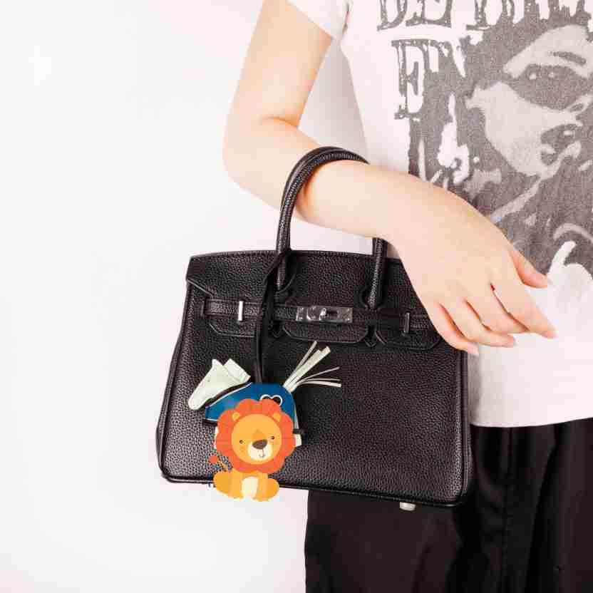 Luxurious H-Style Lambskin Leather Cape Pony Charm Keyring