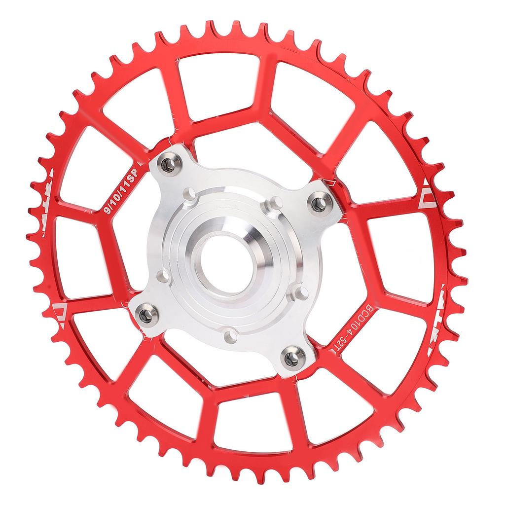 52T 104BCD Motor Bike Chainring Adapter Mid Drive Chainring Spider Chain Conversion Kit for Tongsheng Motor Red