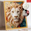 Pearl Art Painting Home Wall Decor Golden Lion Pearl Gemstone Painting Picture Crafts Adult/Beginner Gift Creative Home Decor Unframed