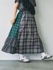 Cohen Check Patchwork Tiered Skirt (Kelly) 76706460237 6500 KELLY (65) FREE