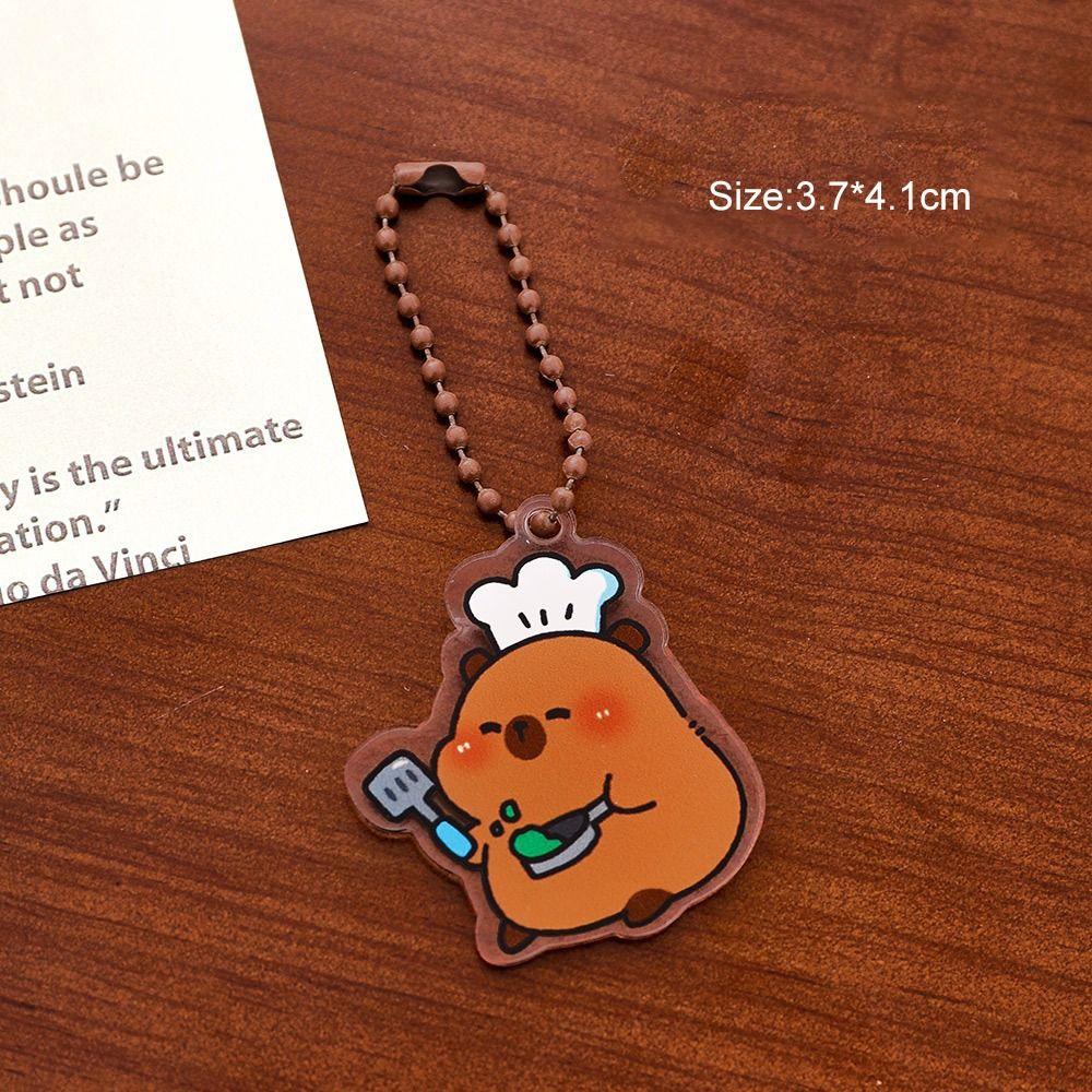 Cute Capybara Keychain Pendant Acrylic Keychain Decoration Lover Gift Acrylic Keychain  for Girl