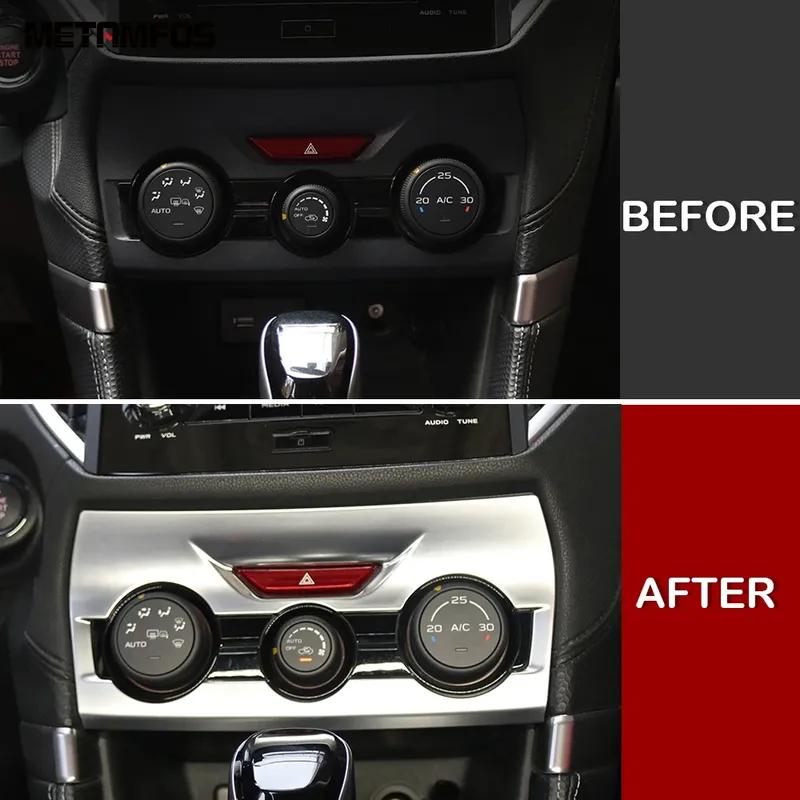 For Subaru Forester SK Carbon Fiber Center Console Air Condition Switch Panel Cover Trim Car Accessories