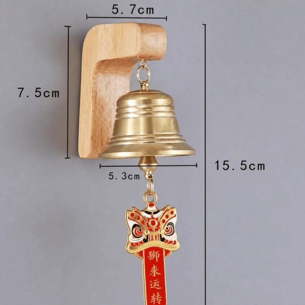 Wall Mount Magnetic Doorbell Wooden Base Wind Chime Clear Sound Brass Bell Entry Reminder