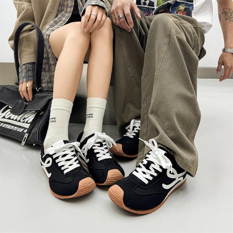 

Trendy brand couple German training shoes, the same fashion, casual and versatile 2025 summer breathable mesh Forrest Gump sports shoes for men and wo 35 чёрный