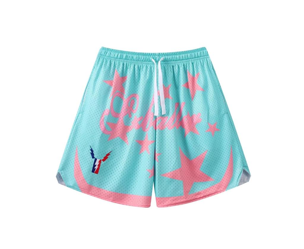 Large Mesh Pikachu Quick-Dry Basketball Shorts - Above Knee, Four-Point Sports Design