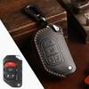Leather Car Key Cover Keychain Holder Case Protector for Jeep Wrangler JL JLU Folding Flip Remote Shell Bag Set Accessories