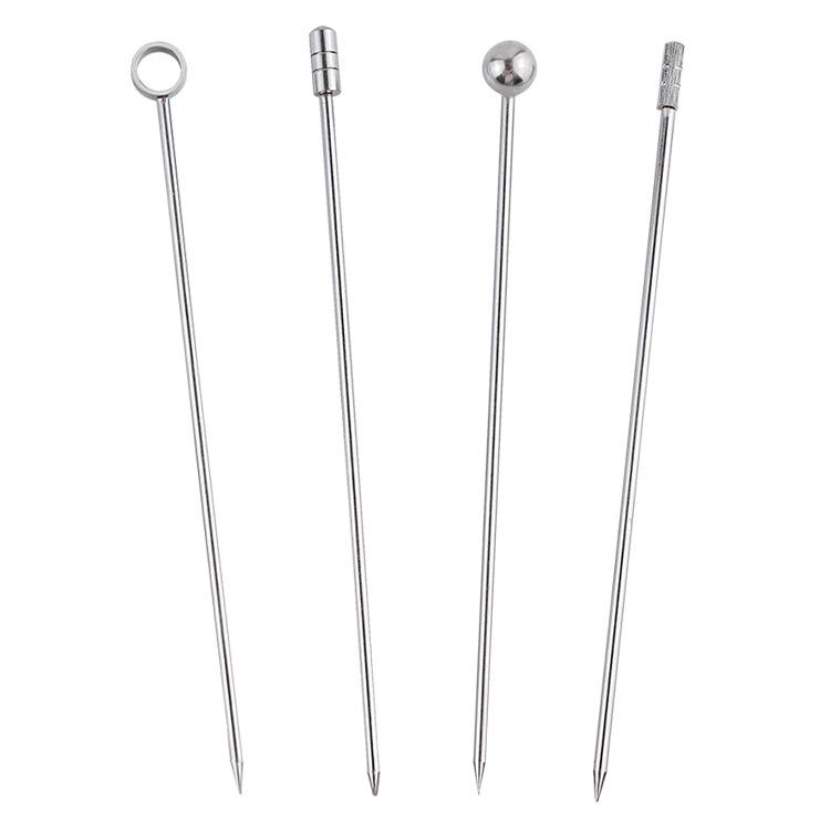 Nerezové dekorativní koktejlové párátka, vidličky na olivy a ovoce do Martini