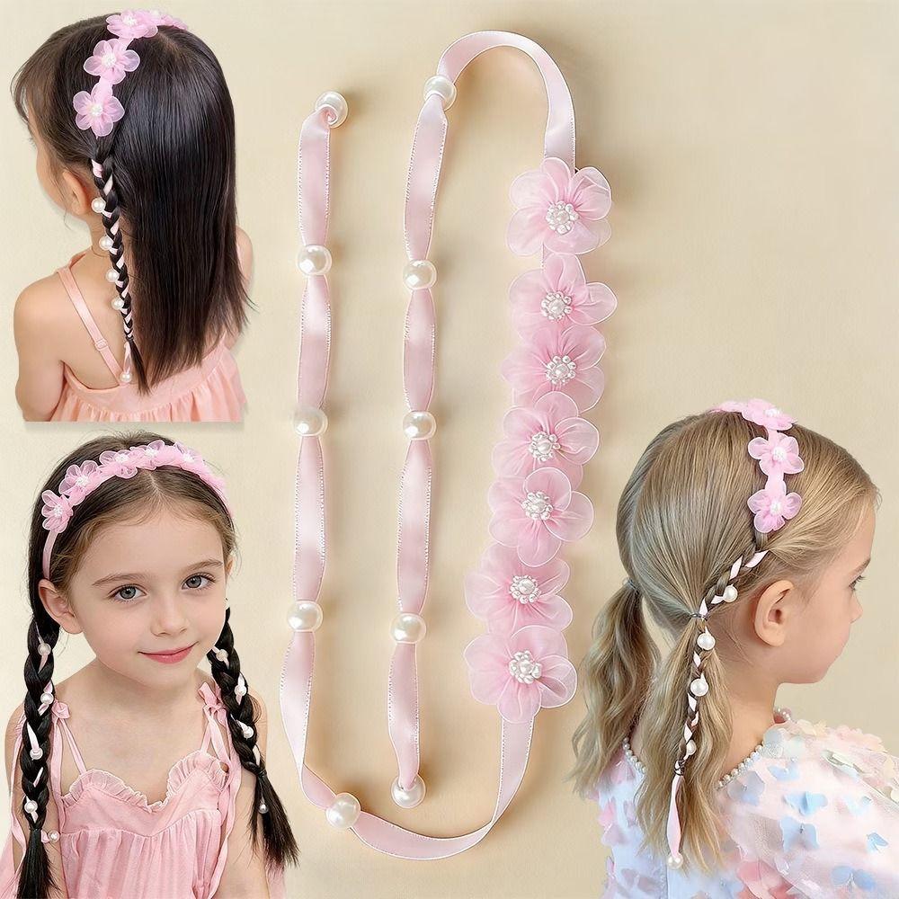 Boho Stil Geflochtenes Haarband Organza Spitze Haaraccessoires Süßes Mädchen Haar Stirnband Verkleiden