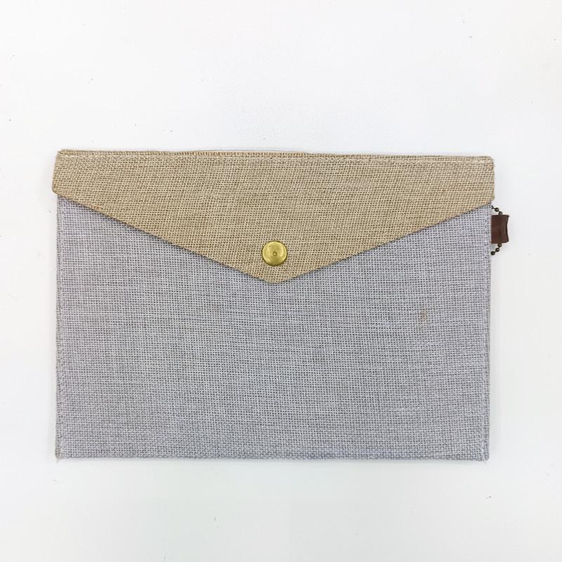 

A4 Magnetic Button Linen-Feel Felt File Bag & Stationery Set for Office, Meetings, or School - A5 Document Storage
