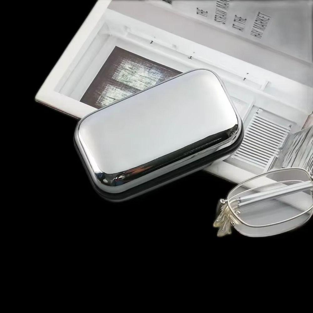 Portable Reading Glasses Box Stainless Steel Presbyopic Storage Case Simple Eyeglass Case Travel