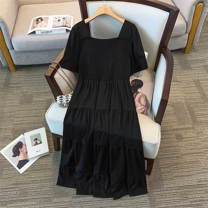 Women's Plus Size Slimming Loose Short Sleeve Long Dress