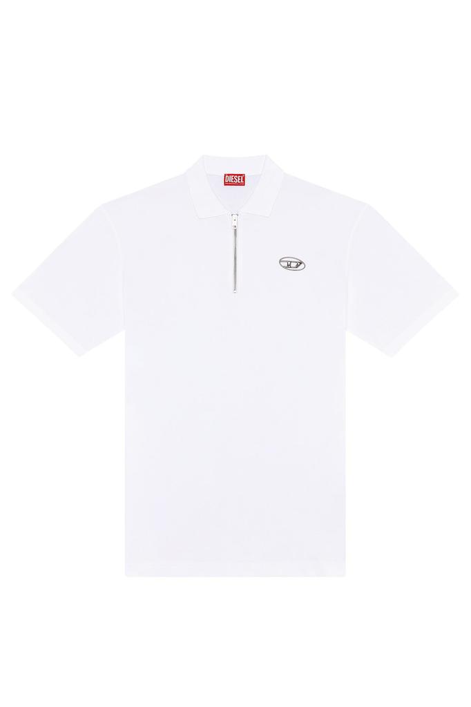 Diesel Polo Size Size 100 Men's Half-Zip Shirt, White, 3XL, A112510HERS,